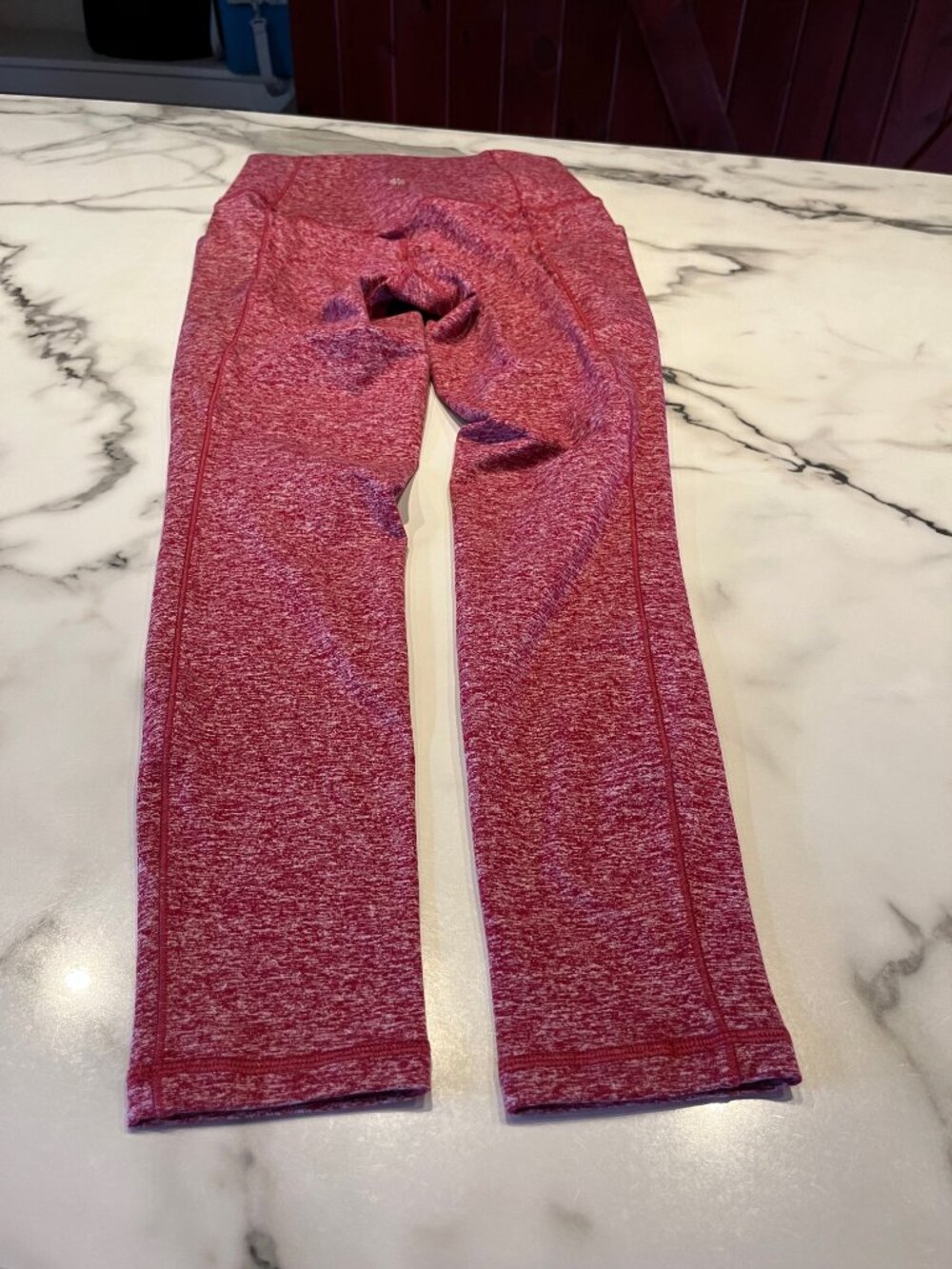 Athleta Salutation Stash Pocket II Leggings Heather Red High Rise - Size Small - Picture 2 of 12